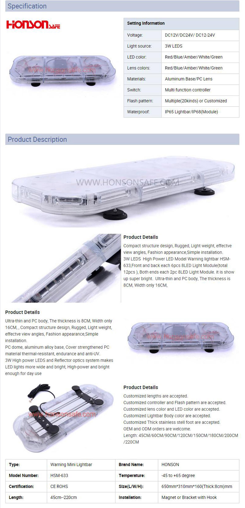 Pc Cover Waterproof Dustproof Emergency 3w Led Warning Mini Lightbar With Emark.jpg